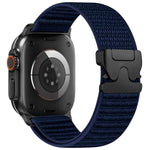 Cinturino per orologio in nylon intrecciato con fibbia a paracadute e motivo montano, con punta in metallo., For Apple Watch 46mm / 49mm / 45mm / 44mm, For Apple Watch 42mm / 41mm / 40mm / 38mm