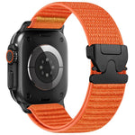 Cinturino per orologio in nylon intrecciato con fibbia a paracadute e motivo montano, con punta in metallo., For Apple Watch 46mm / 49mm / 45mm / 44mm, For Apple Watch 42mm / 41mm / 40mm / 38mm