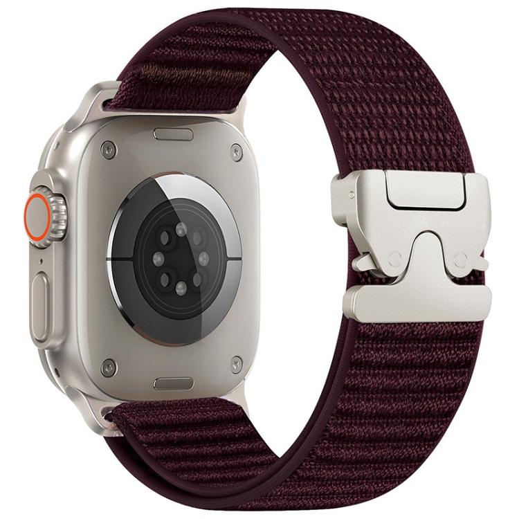 Cinturino per orologio in nylon intrecciato con fibbia a paracadute e motivo montano, con punta in metallo., For Apple Watch 46mm / 49mm / 45mm / 44mm, For Apple Watch 42mm / 41mm / 40mm / 38mm