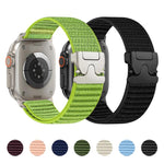 Cinturino per orologio in nylon intrecciato con fibbia a paracadute e motivo montano, con punta in metallo., For Apple Watch 46mm / 49mm / 45mm / 44mm, For Apple Watch 42mm / 41mm / 40mm / 38mm