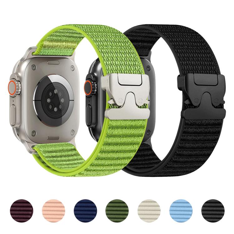 Cinturino per orologio in nylon intrecciato con fibbia a paracadute e motivo montano, con punta in metallo., For Apple Watch 46mm / 49mm / 45mm / 44mm, For Apple Watch 42mm / 41mm / 40mm / 38mm