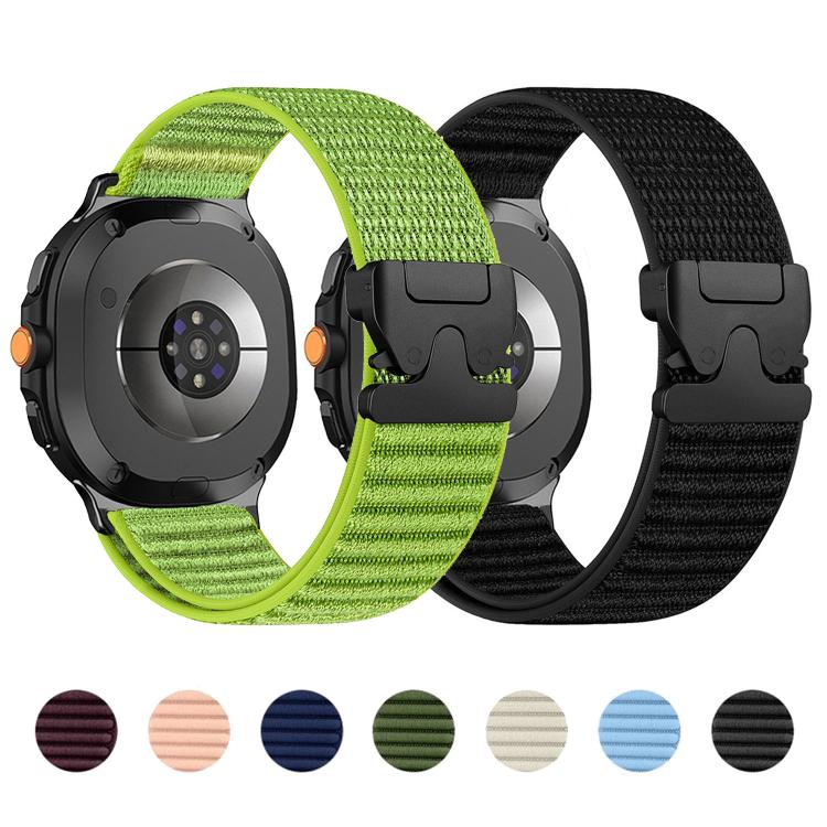 Cinturino per orologio in nylon intrecciato con fibbia a paracadute e motivo montano, con punta in metallo., For Samsung Galaxy Watch8 / Watch8 Classic
