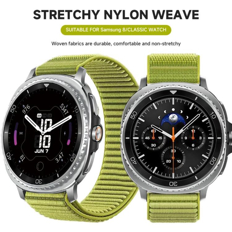 Cinturino per orologio in nylon intrecciato con fibbia a paracadute e motivo montano, con punta in metallo., For Samsung Galaxy Watch8 / Watch8 Classic