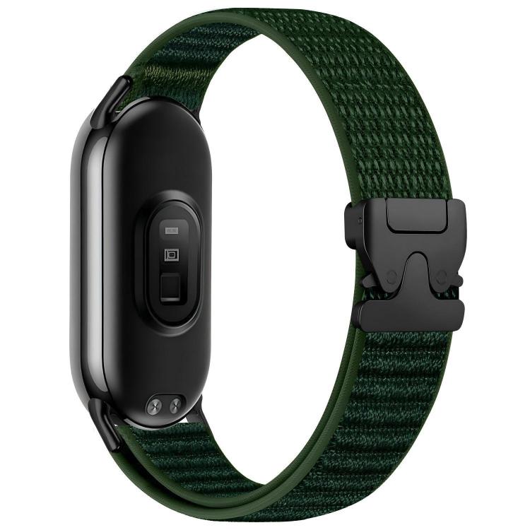 Cinturino per orologio in nylon intrecciato con fibbia a paracadute e motivo montano, con punta in metallo., For Xiaomi Smart Band 10 / 9 / 8