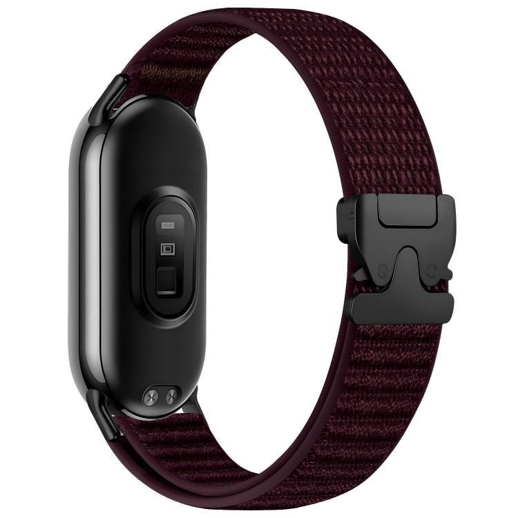 Cinturino per orologio in nylon intrecciato con fibbia a paracadute e motivo montano, con punta in metallo., For Xiaomi Smart Band 10 / 9 / 8