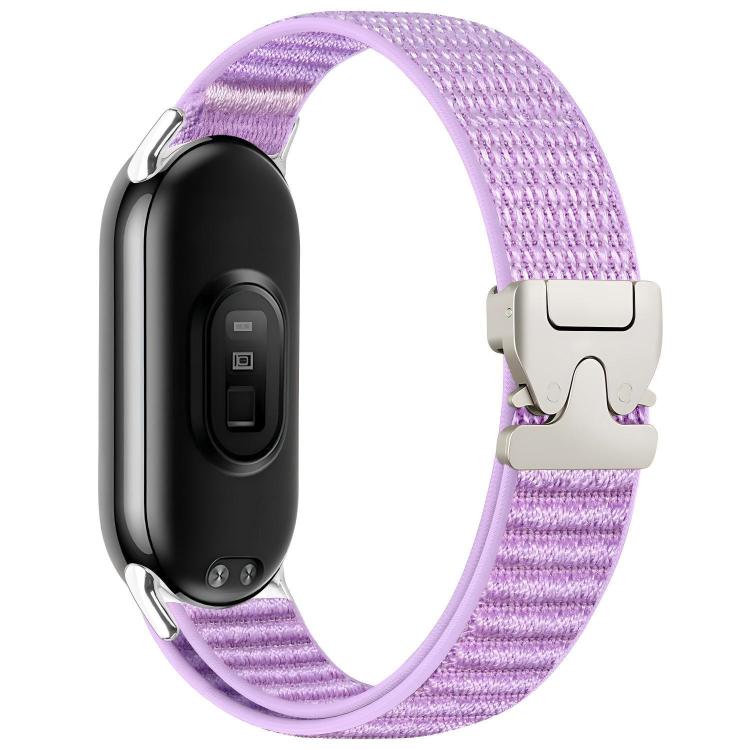 Cinturino per orologio in nylon intrecciato con fibbia a paracadute e motivo montano, con punta in metallo., For Xiaomi Smart Band 10 / 9 / 8