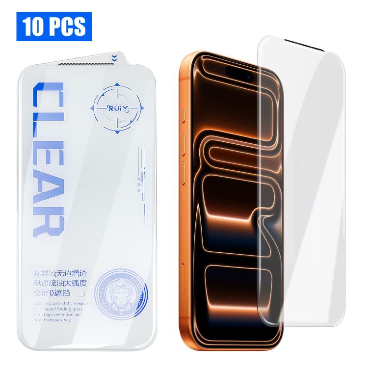 10 pezzi Pellicola in vetro temperato HD senza bordi con bordo curvo 3D, For iPhone 17 Pro Max, For iPhone 17 Pro, For iPhone 17, For iPhone Air, For iPhone 16 Pro Max, For iPhone 16 Pro, For iPhone 16 Plus, For iPhone 16, For iPhone 15 Pro Max        ...