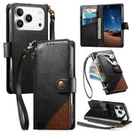 Portafoglio con cerniera e cinturino in ecopelle vegana, For iPhone 17 Pro Max, For iPhone 17 Pro, For iPhone 17, For iPhone Air