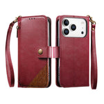 Portafoglio con cerniera e cinturino in ecopelle vegana, For iPhone 17 Pro Max, For iPhone 17 Pro, For iPhone 17, For iPhone Air