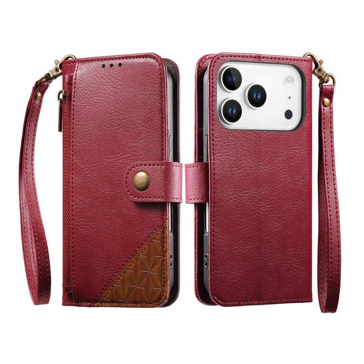 Portafoglio con cerniera e cinturino in ecopelle vegana, For iPhone 17 Pro Max, For iPhone 17 Pro, For iPhone 17, For iPhone Air