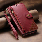Portafoglio con cerniera e cinturino in ecopelle vegana, For iPhone 17 Pro Max, For iPhone 17 Pro, For iPhone 17, For iPhone Air