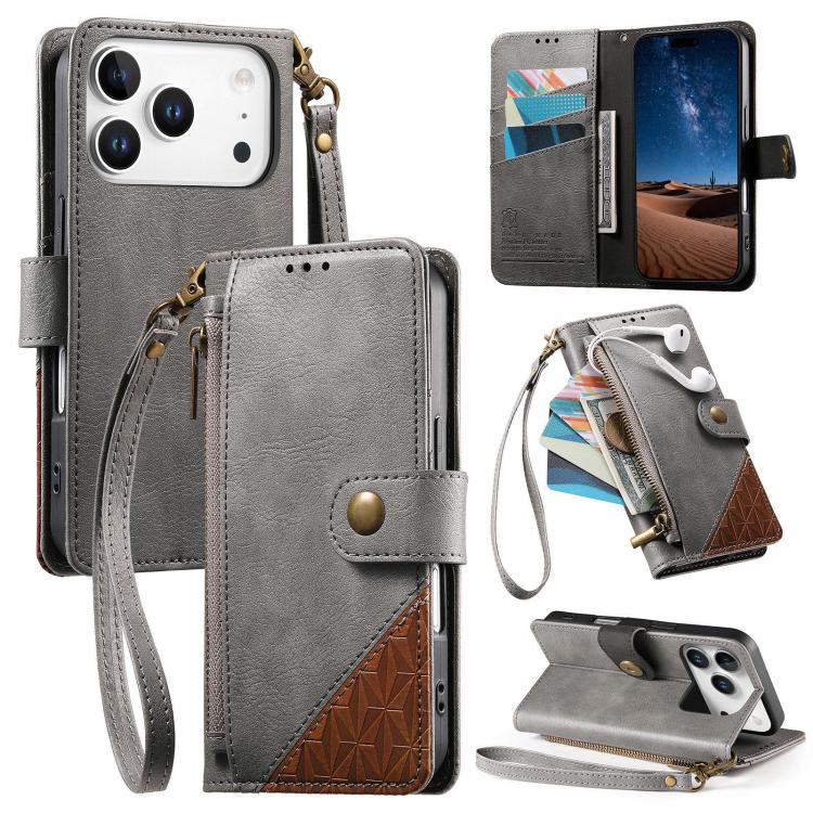 Portafoglio con cerniera e cinturino in ecopelle vegana, For iPhone 17 Pro Max, For iPhone 17 Pro, For iPhone 17, For iPhone Air