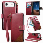 Portafoglio con cerniera e cinturino in ecopelle vegana, For iPhone 17 Pro Max, For iPhone 17 Pro, For iPhone 17, For iPhone Air