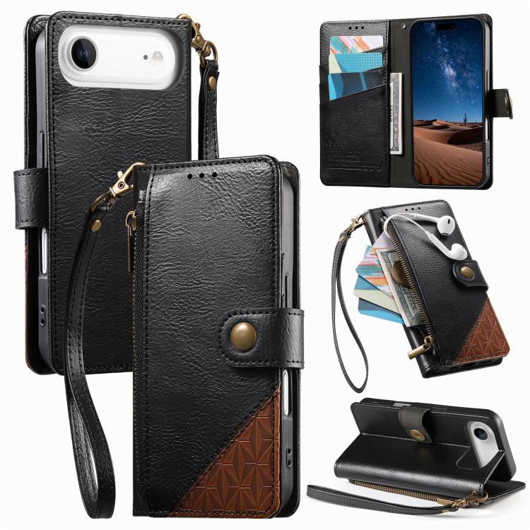 Portafoglio con cerniera e cinturino in ecopelle vegana, For iPhone 17 Pro Max, For iPhone 17 Pro, For iPhone 17, For iPhone Air