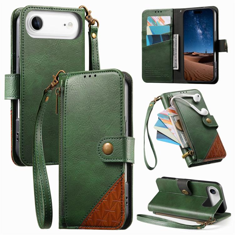 Portafoglio con cerniera e cinturino in ecopelle vegana, For iPhone 17 Pro Max, For iPhone 17 Pro, For iPhone 17, For iPhone Air