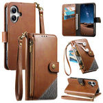 Portafoglio con cerniera e cinturino in ecopelle vegana, For iPhone 16 Pro Max, For iPhone 16 Pro, For iPhone 16 Plus, For iPhone 16