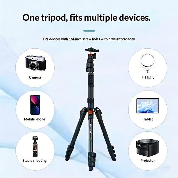 Supporto per telefono regolabile da 1,98 m YUNTENG VCT-8068 per streaming live, VCT-8068