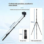 Supporto per telefono regolabile da 1,98 m YUNTENG VCT-8068 per streaming live, VCT-8068