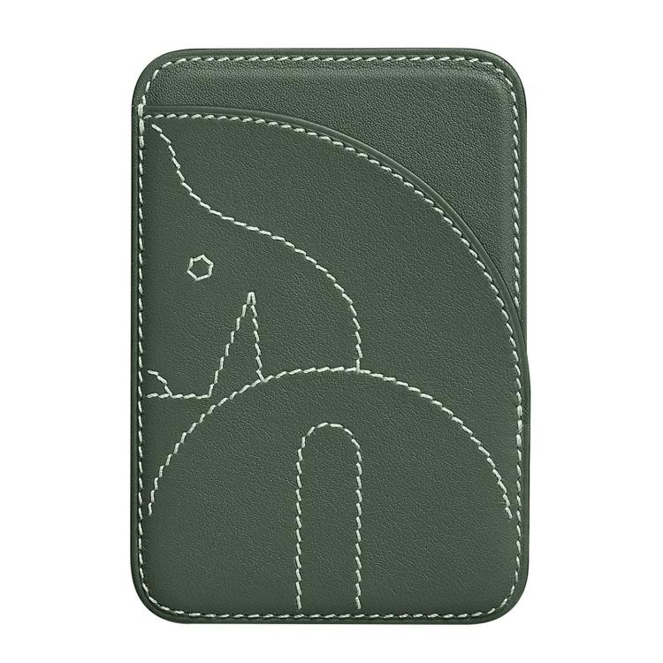 Portafoglio magnetico in vera pelle ricamato