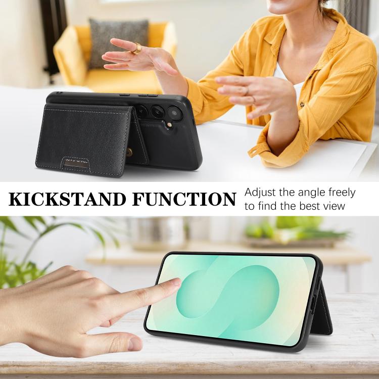 Custodia per telefono in pelle Kalebol Strong MagSafe con porta carte magnetico a due ante e chiusura a strappo., For Galaxy S25+ 5G, For Galaxy S25 Ultra 5G, For Galaxy S24 Ultra 5G, For Galaxy S24+ 5G