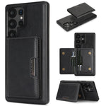 Custodia per telefono in pelle Kalebol Strong MagSafe con porta carte magnetico a due ante e chiusura a strappo., For Galaxy S25+ 5G, For Galaxy S25 Ultra 5G, For Galaxy S24 Ultra 5G, For Galaxy S24+ 5G
