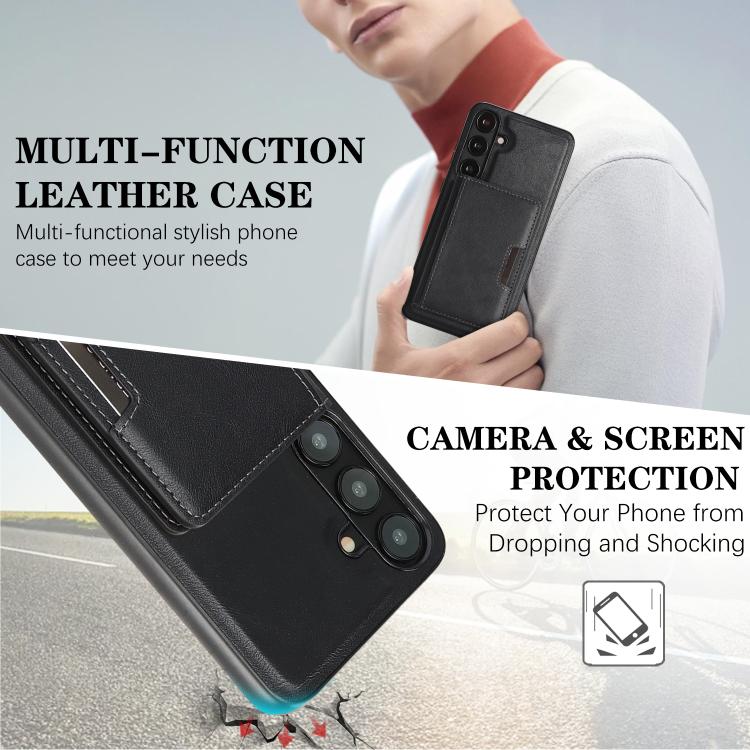 Custodia per telefono in pelle Kalebol Strong MagSafe con porta carte magnetico a due ante e chiusura a strappo., For Galaxy S26+ 5G, For Galaxy S26 Ultra 5G, For Galaxy S26 5G, For Galaxy S25 5G