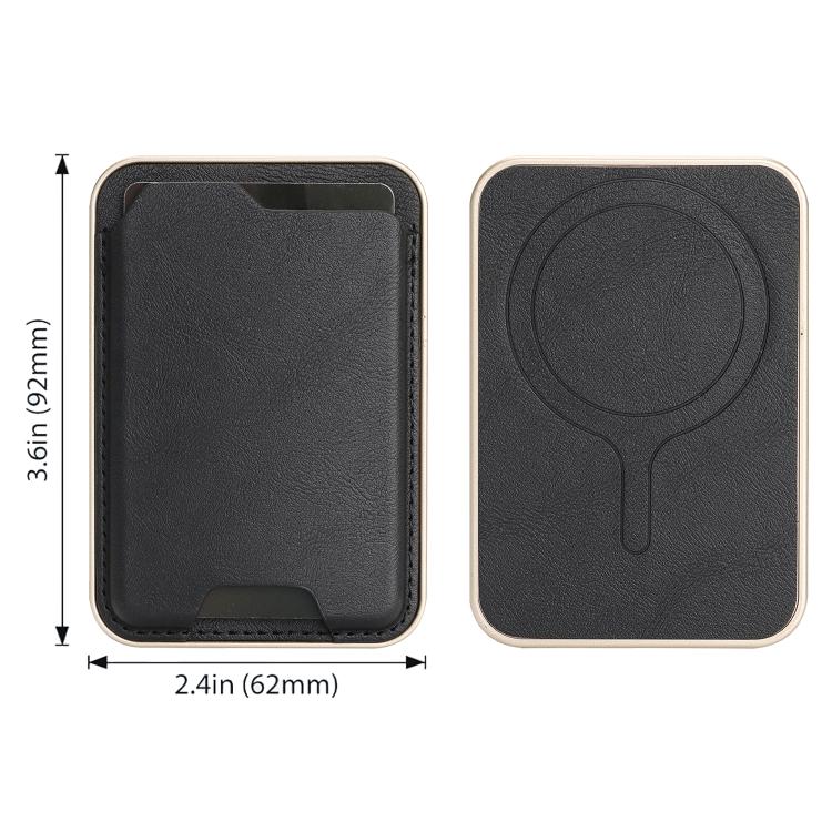 Portafoglio ultra sottile in ecopelle con chiusura magnetica e bordi dorati.