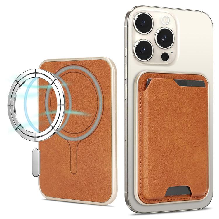 Portafoglio ultra sottile in ecopelle con chiusura magnetica e bordi dorati.