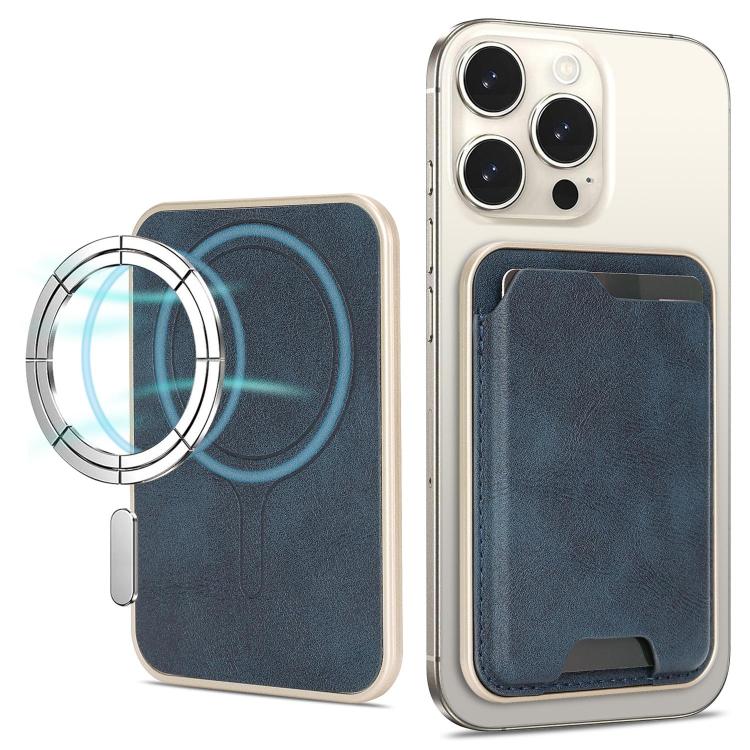 Portafoglio ultra sottile in ecopelle con chiusura magnetica e bordi dorati.