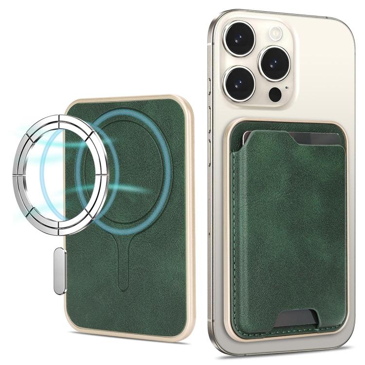 Portafoglio ultra sottile in ecopelle con chiusura magnetica e bordi dorati.