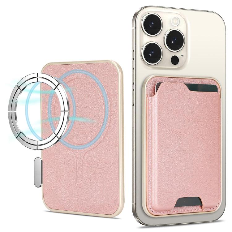 Portafoglio ultra sottile in ecopelle con chiusura magnetica e bordi dorati.