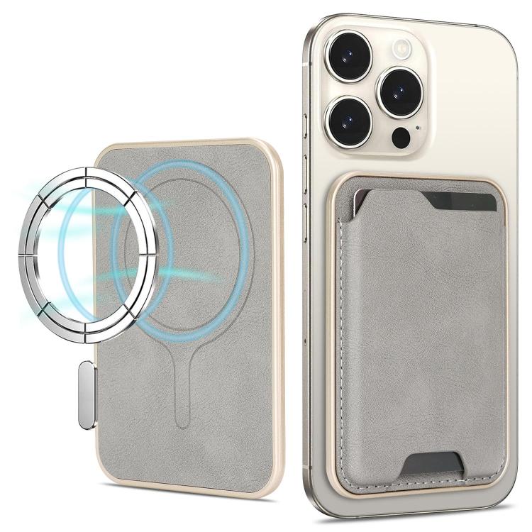 Portafoglio ultra sottile in ecopelle con chiusura magnetica e bordi dorati.