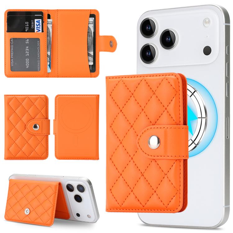 Portacarte magnetico in ecopelle con motivo a rombi