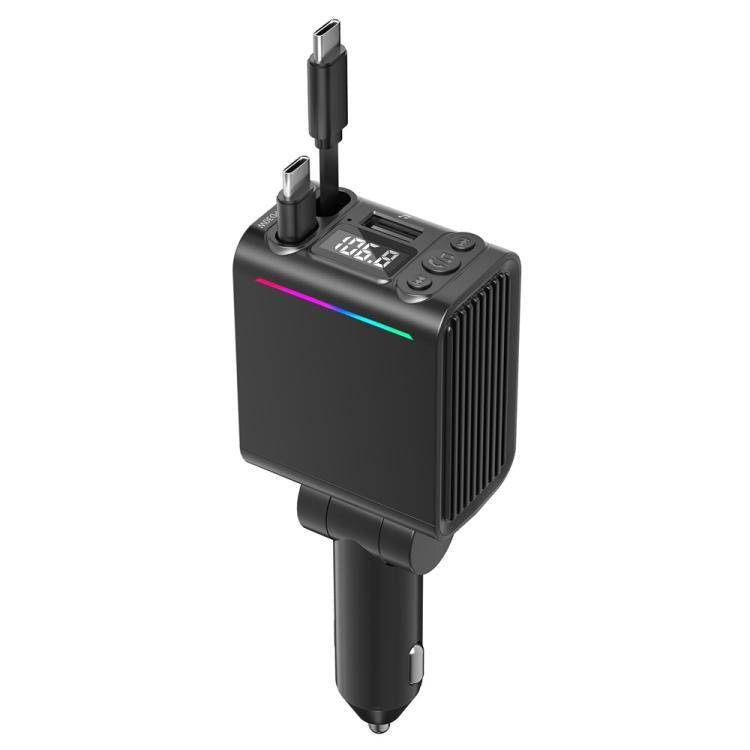 Caricatore auto C88 con doppio cavo retrattile e Bluetooth 5.3