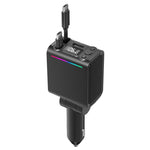 C88 con doppio cavo retrattile, Bluetooth 5.3, caricatore da auto USB e adattatore per accendisigari., C88