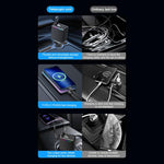 C88 con doppio cavo retrattile, Bluetooth 5.3, caricatore da auto USB e adattatore per accendisigari., C88