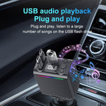 C88 con doppio cavo retrattile, Bluetooth 5.3, caricatore da auto USB e adattatore per accendisigari., C88