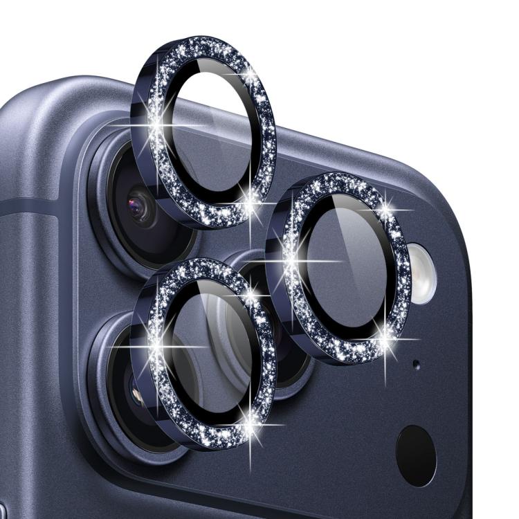 NORTHJO 1 Set Pellicola protettiva per obiettivo fotografico con anello in metallo glitterato, For iPhone 17 Pro / 17 Pro Max