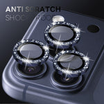 NORTHJO 1 Set Pellicola protettiva per obiettivo fotografico con anello in metallo glitterato, For iPhone 17 Pro / 17 Pro Max