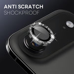 NORTHJO 1 Set Pellicola protettiva per obiettivo fotografico con anello in metallo glitterato, For iPhone Air