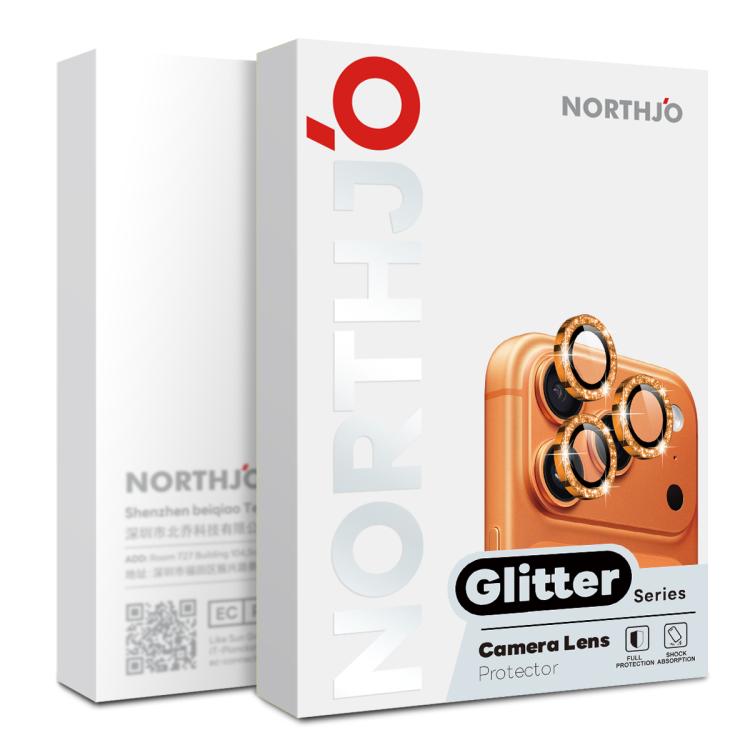 NORTHJO 1 Set Pellicola protettiva per obiettivo fotografico con anello in metallo glitterato, For iPhone Air