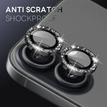 NORTHJO 1 Set Pellicola protettiva per obiettivo fotografico con anello in metallo glitterato, For iPhone 17
