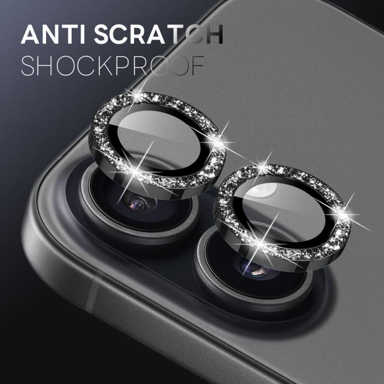 NORTHJO 1 Set Pellicola protettiva per obiettivo fotografico con anello in metallo glitterato, For iPhone 17