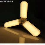 Lampadina LED E27 da 45W SMD2835 228leds Lampada da soffitto regolabile ad angolo della lama del ventilatore pieghevole super luminoso Luci a risparmio energetico per la casa