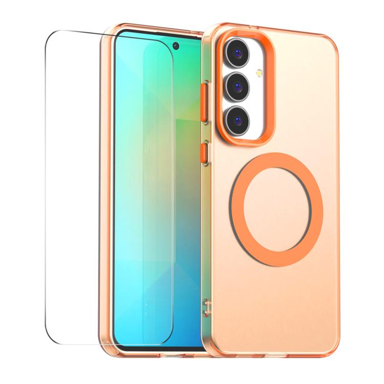 Custodia per telefono ENKAY Hat-Prince MagSafe Candy Color con pellicola protettiva 9H., For Galaxy A08 / A07 4G, For Samsung Galaxy A35 5G, For Galaxy A18 / A17 / A26