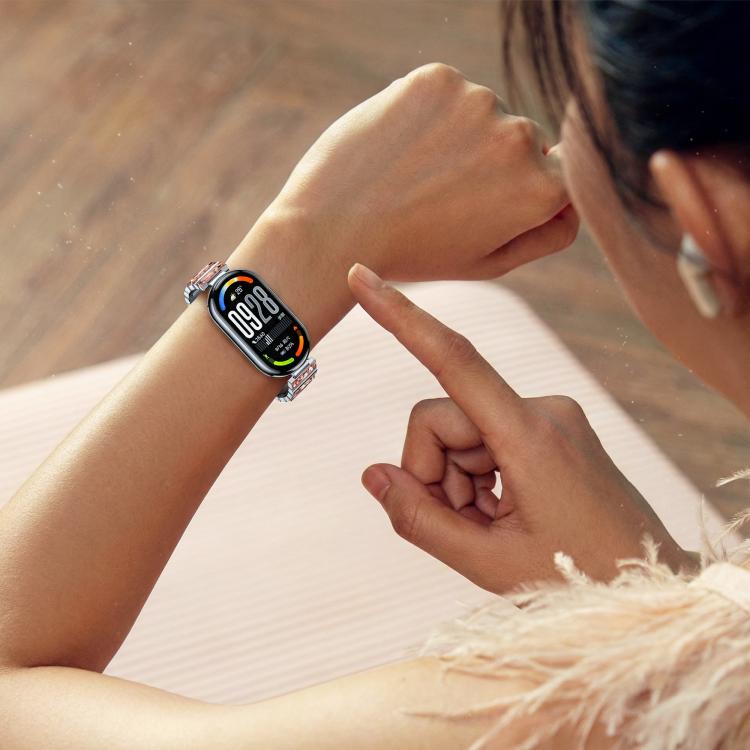 Cinturino per orologio in acciaio inossidabile con diamanti, For Xiaomi Smart Band 10 / 9 / 8