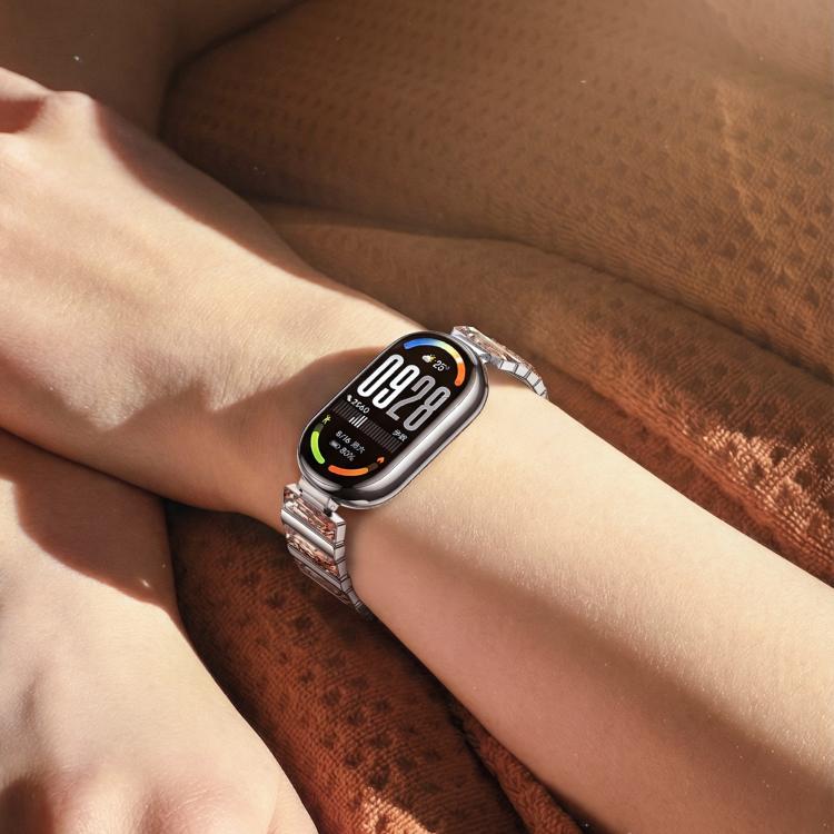 Cinturino per orologio in acciaio inossidabile con diamanti, For Xiaomi Smart Band 10 / 9 / 8