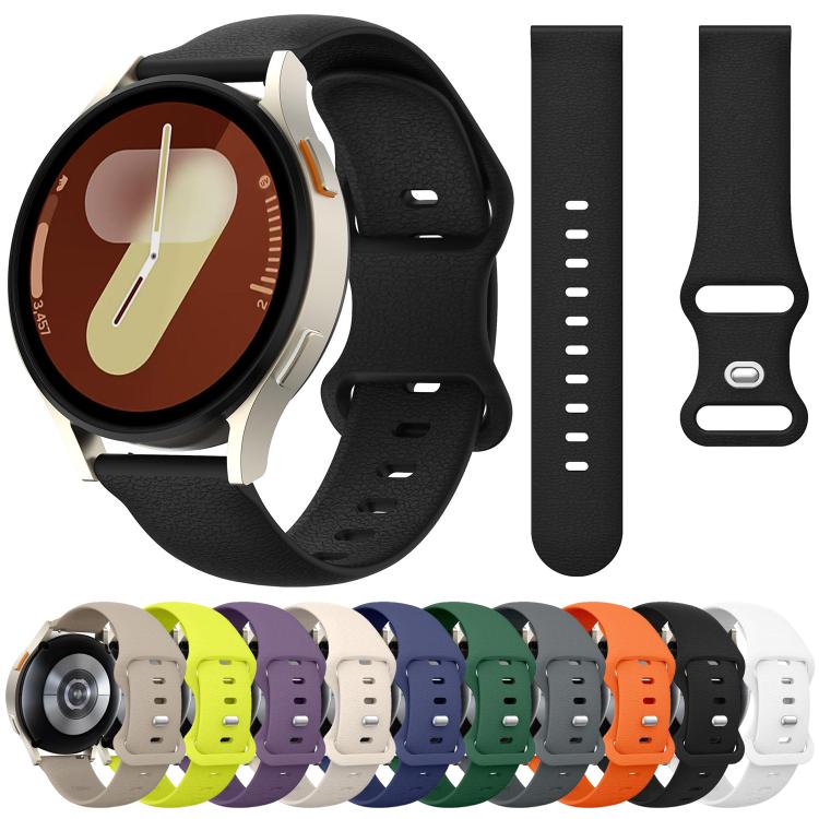 Cinturino per orologio in silicone tinta unita con chiusura a farfalla e texture a litchi., 18mm, 20mm