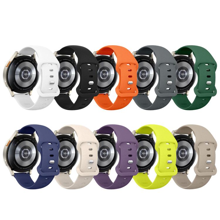 Cinturino per orologio in silicone tinta unita con chiusura a farfalla e texture a litchi., 18mm, 20mm