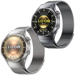 Pulsante Interfaccia senza soluzione di continuità Cinturino per orologio Milanese magnetico in acciaio inossidabile, For Huawei Watch GT 6 Pro